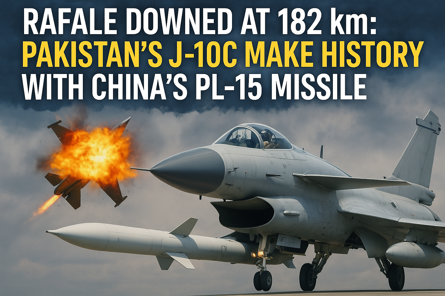 Rafale Downed at 182 km: Pakistan’s J-10C Redefines Air Combat with China’s PL-15 Missile