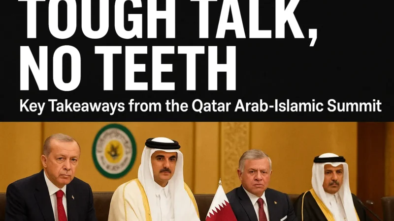 Tough Talk, No Teeth” — Key Takeaways from the Qatar Arab-Islamic Summit