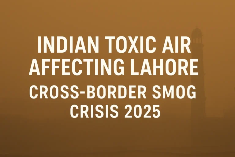 Indian Toxic Air Affecting Lahore: How Cross-Border Smog Is Choking Punjab in 2025
